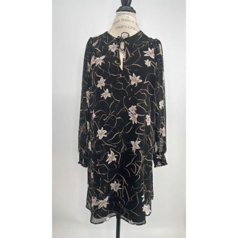 ELIZABETH and JAMES Black Floral Tunic Dress